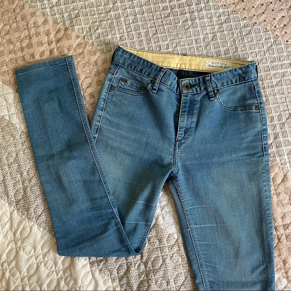 Rag & Bone Handmade High Waist Medium Wash Jeans Size 28